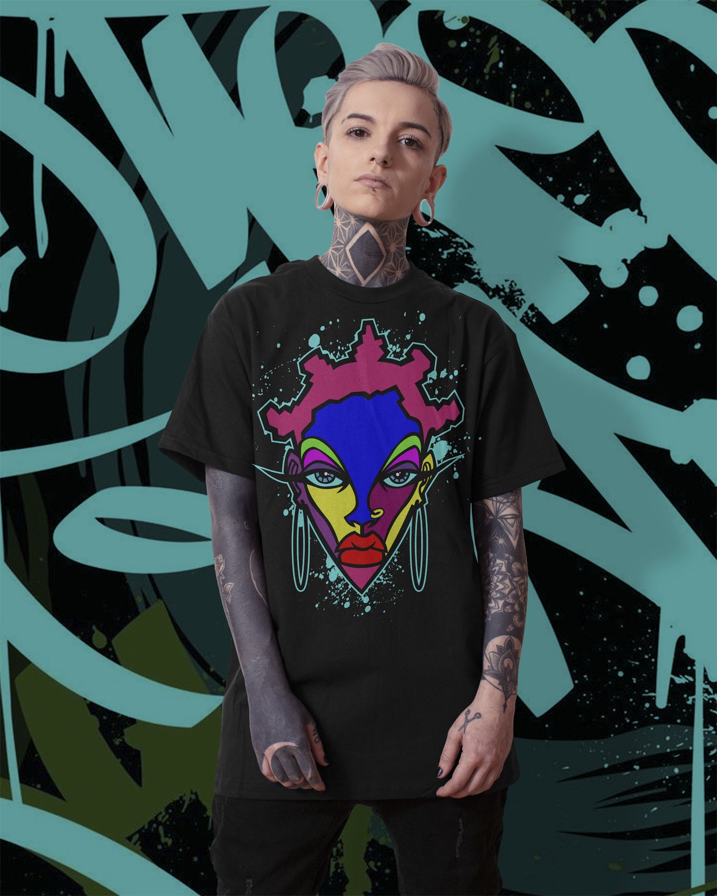 5 Star Funk "AFROPUNK" graffiti, graphic apparel, streetwear, Women's Graphic Tee