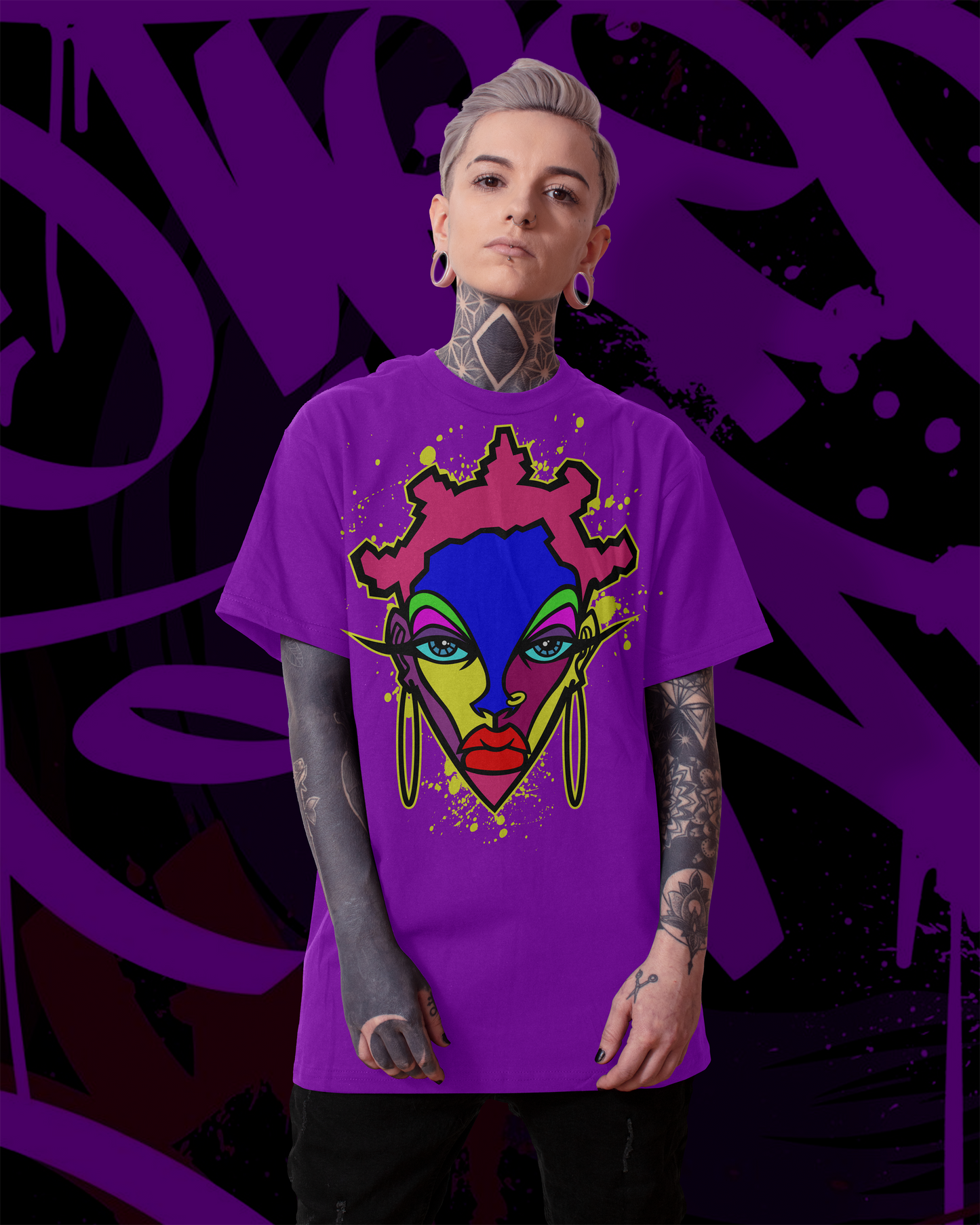 5 Star Funk "AFROPUNK" graffiti, graphic apparel, streetwear, Women's Graphic Tee