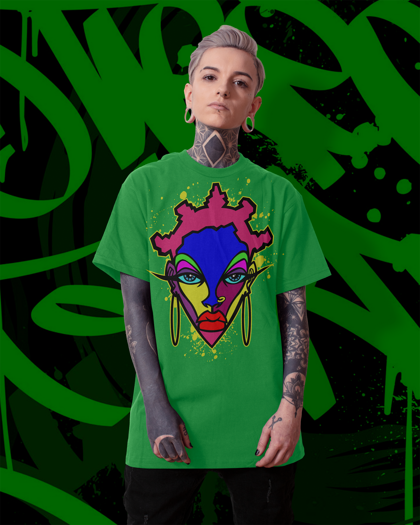 5 Star Funk "AFROPUNK" graffiti, graphic apparel, streetwear, Women's Graphic Tee