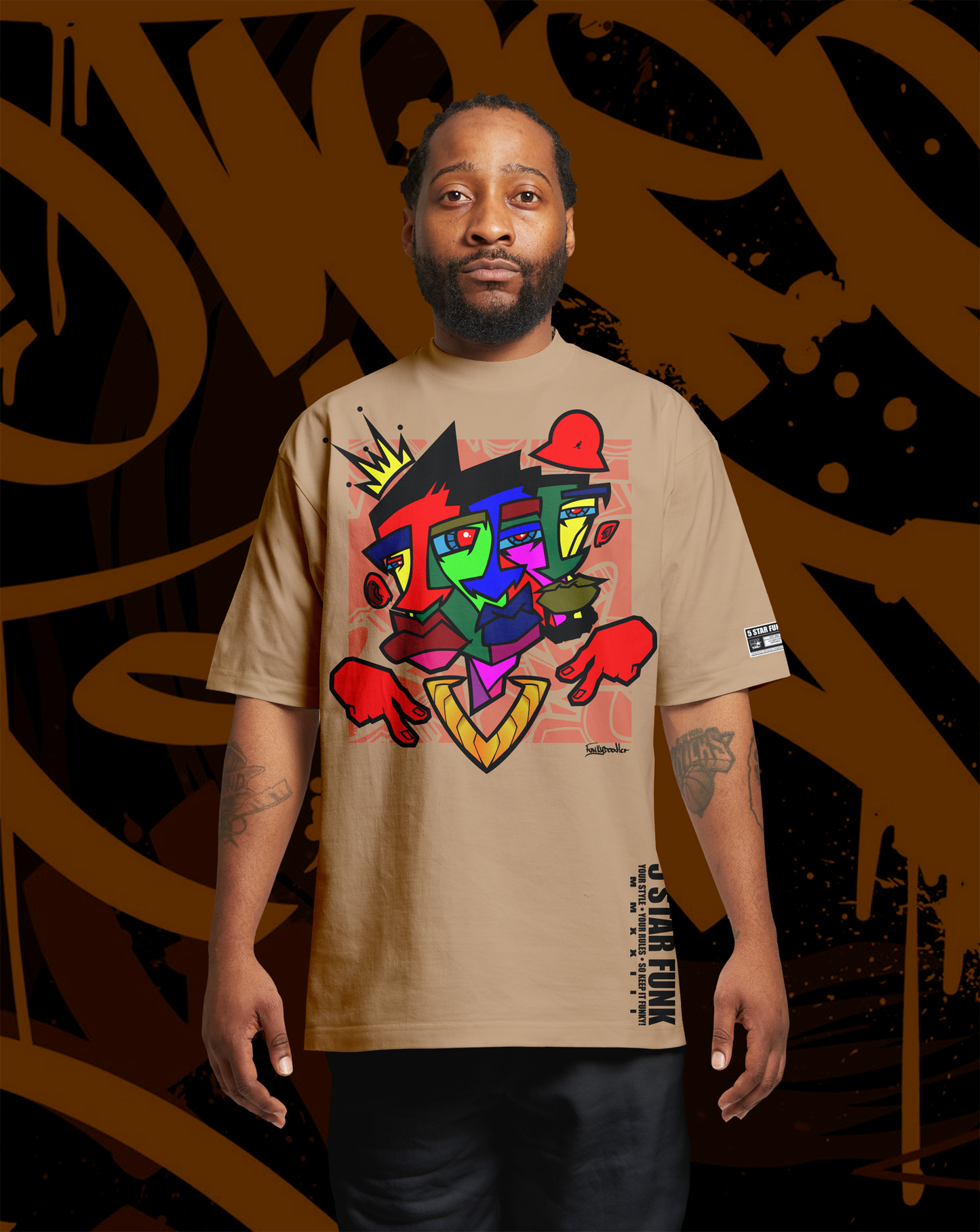 5 Star Funk "Hip Hop Heads" Men's Graphic T Shirt streetwear urban wear tshirt tees mens shirt graphic tees men's clothing hip hop rap unisex
