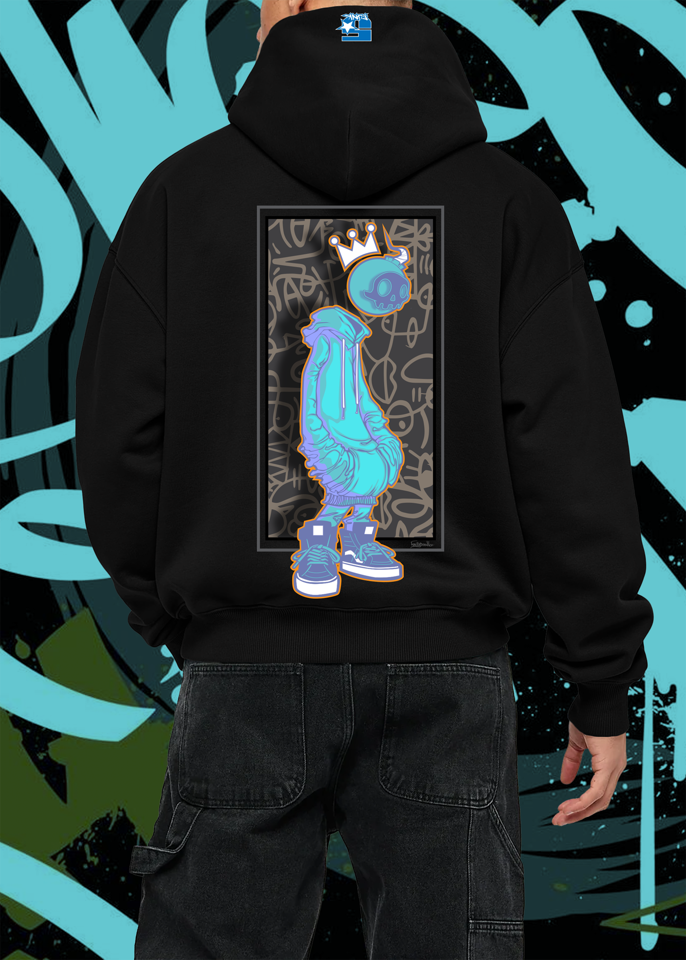 5 Star Funk "Skull Bomber": Unisex Graphic Hoodie streetwear pullover graffiti urban fashion art long sleeve men's hoodie graffiti art urban wear graphic