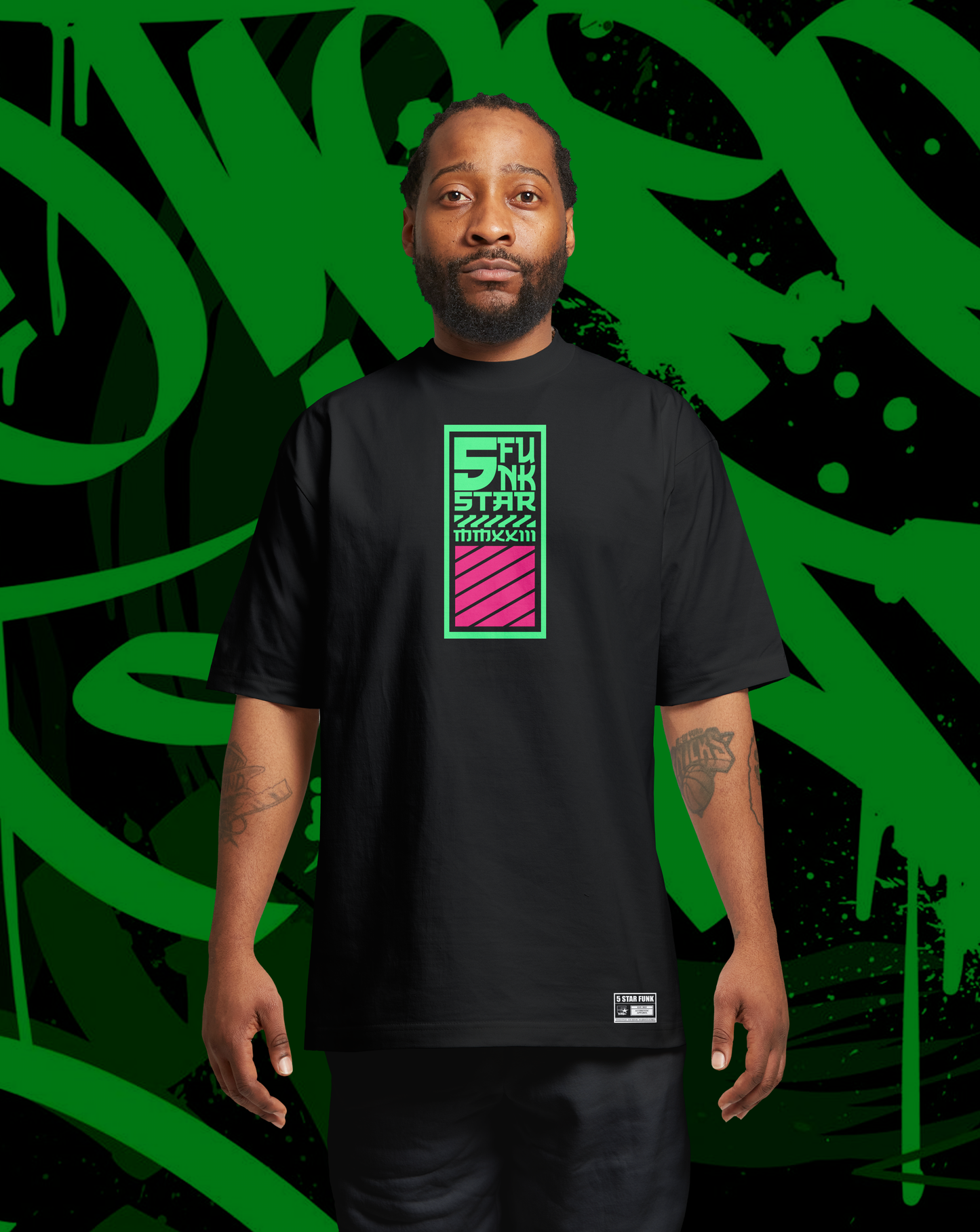 5 Star Funk Tech wear Phase 1, unisex, graphic apparel, streetwear, crew neck, Short sleeve, t-shirt