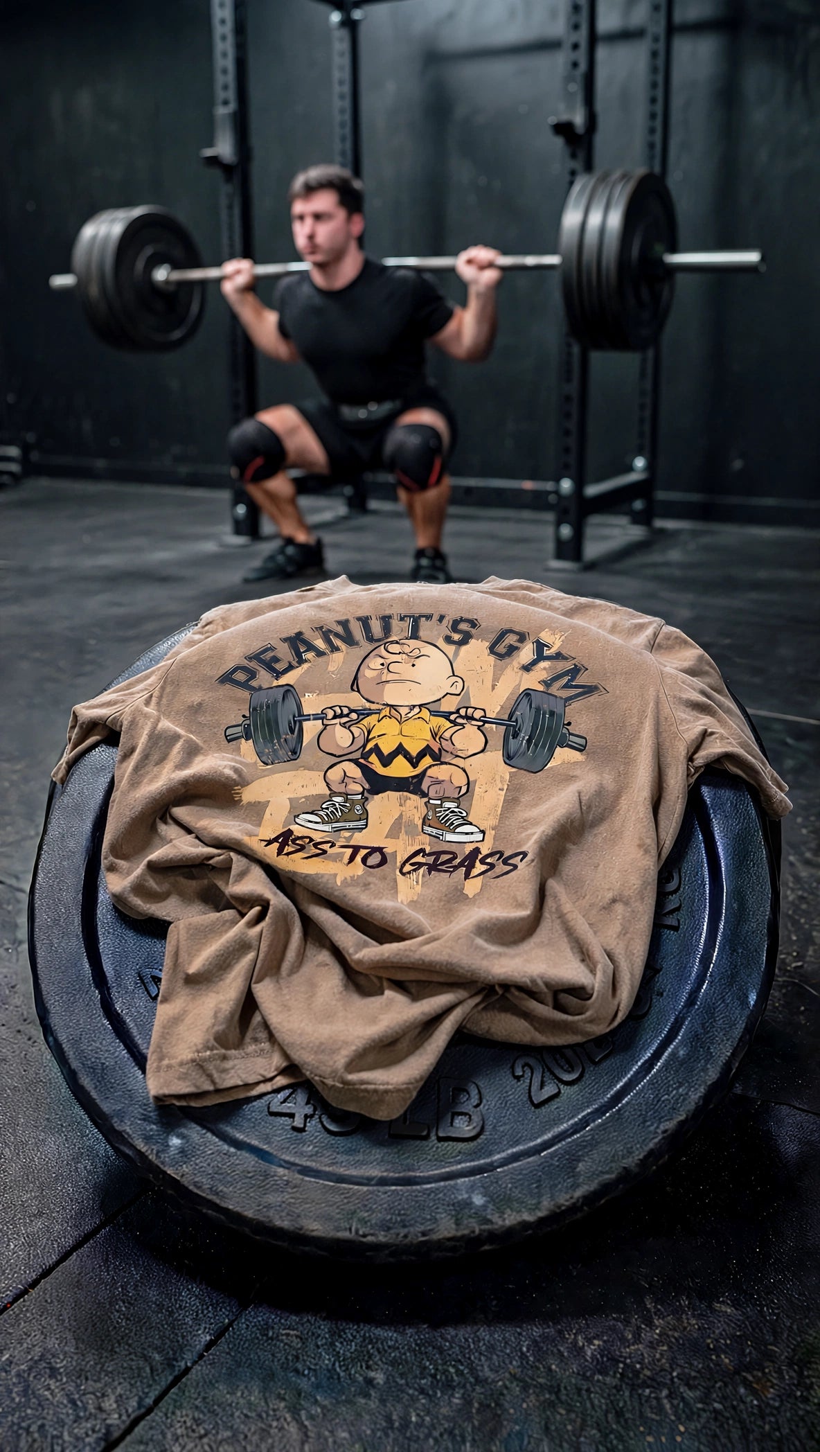 "PEANUT'S GYM" Oversized Acid Washed Gym Shirt