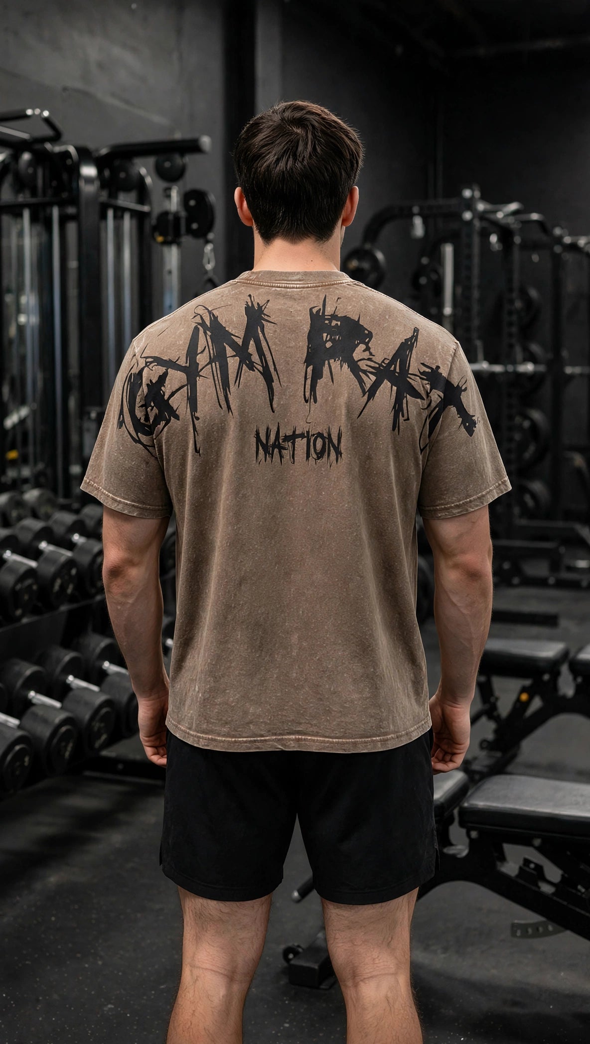 "PEANUT'S GYM" Oversized Acid Washed Gym Shirt