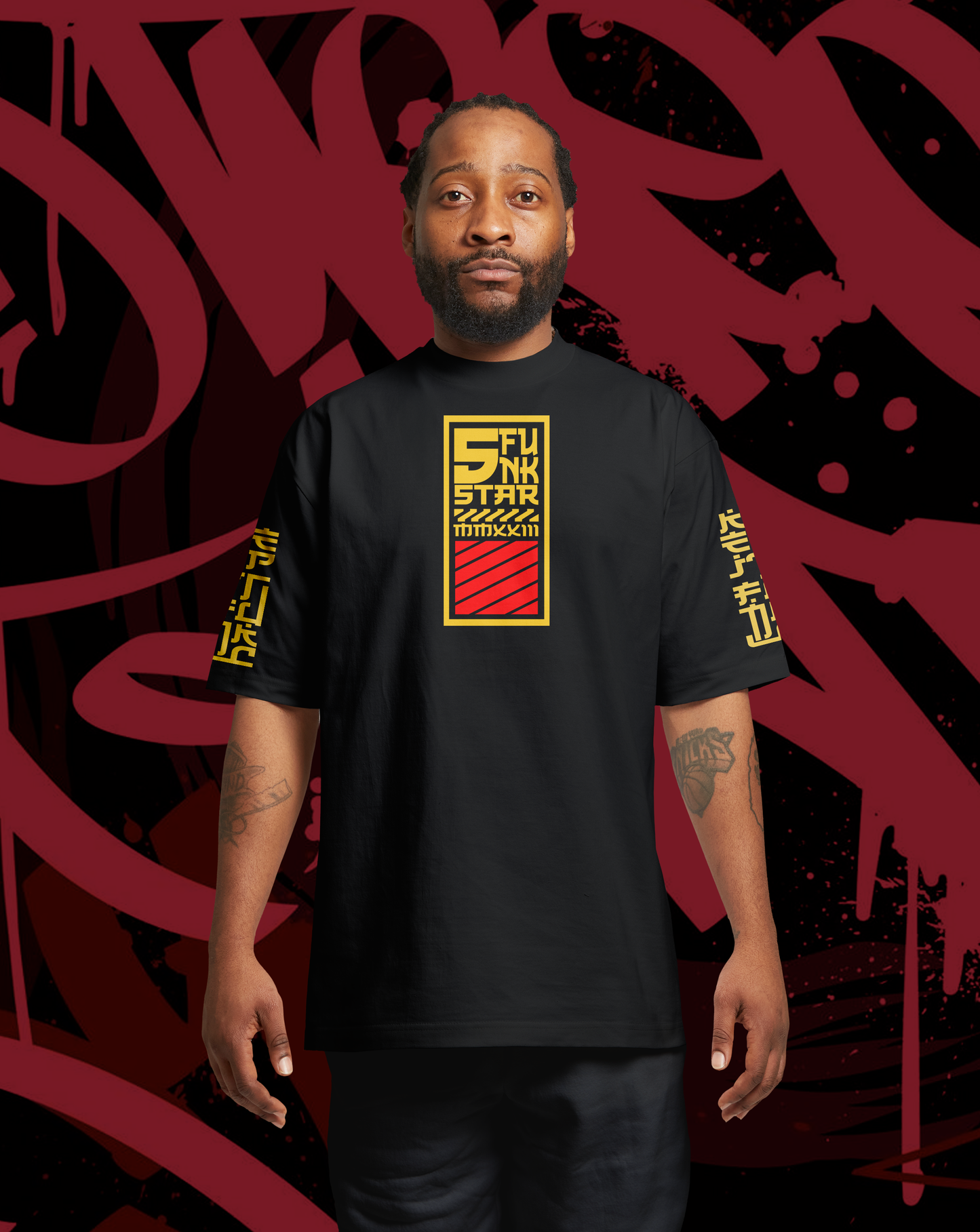 5 Star Funk Hip Hop Tech wear, unisex, graphic apparel, streetwear, crew neck, Short sleeve, t-shirt