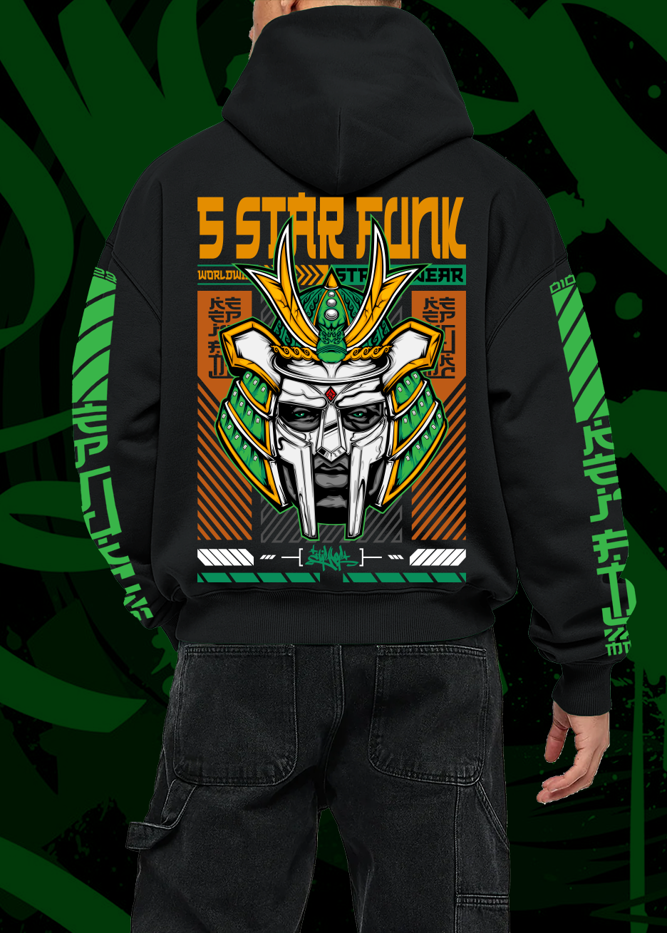 5 Star Funk "FEUDAL DOOM" Hip Hop Tech wear, unisex, graphic apparel, streetwear, Hoodie