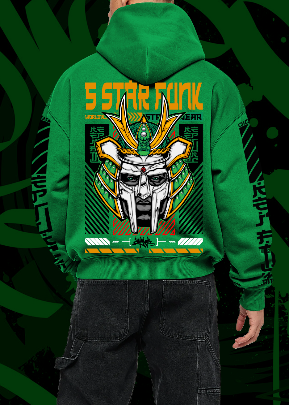 5 Star Funk "FEUDAL DOOM" Hip Hop Tech wear, unisex, graphic apparel, streetwear, Hoodie