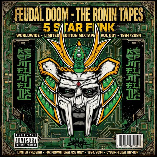 Feudal Doom - Kelly Green CyberFunk T-Shirt - Hip Hop Techwear Mix Tape Fusion - 90's Nostalgia x Future Flavor | 5 Star Funk