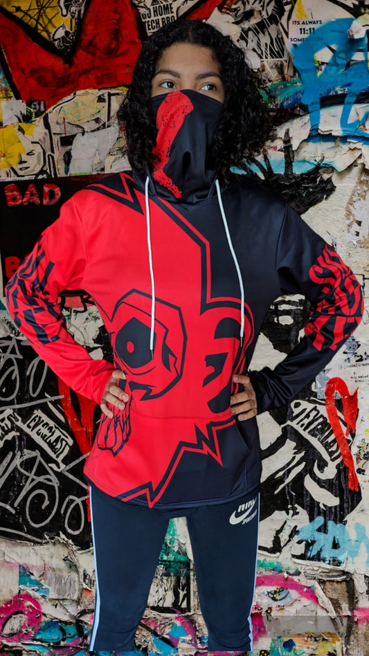 5 Star Funk Phase "Skull Monkey" Hoodie With Mask, unisex, graffiti, streetwear, urban, gift, graphic apparel, pullover