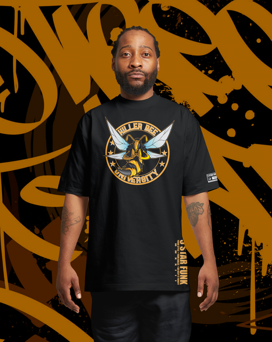 5 Star Funk "Killer Bee University T Shirt Gift for Hip Hop Fan, Graphic Art Shirt, New York Hip Hop Culture Shirt unisex oversized