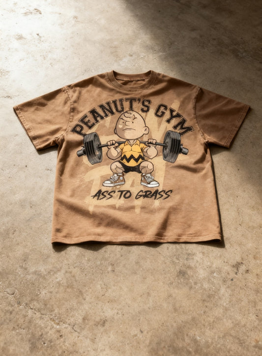 "PEANUT'S GYM" Oversized Acid Washed Gym Shirt