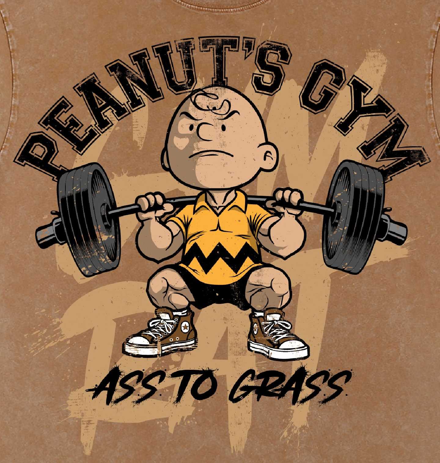 "PEANUT'S GYM" Oversized Acid Washed Gym Shirt