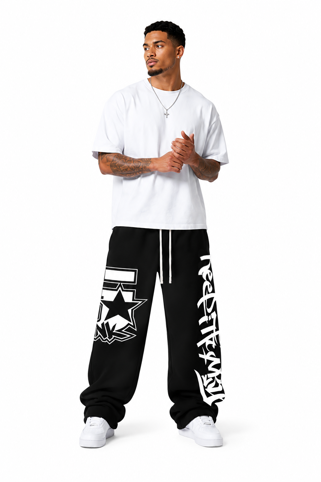 Men's Wide Leg Streetwear Sweatpants – Baggy Drawstring Activewear | 5 Star Funk