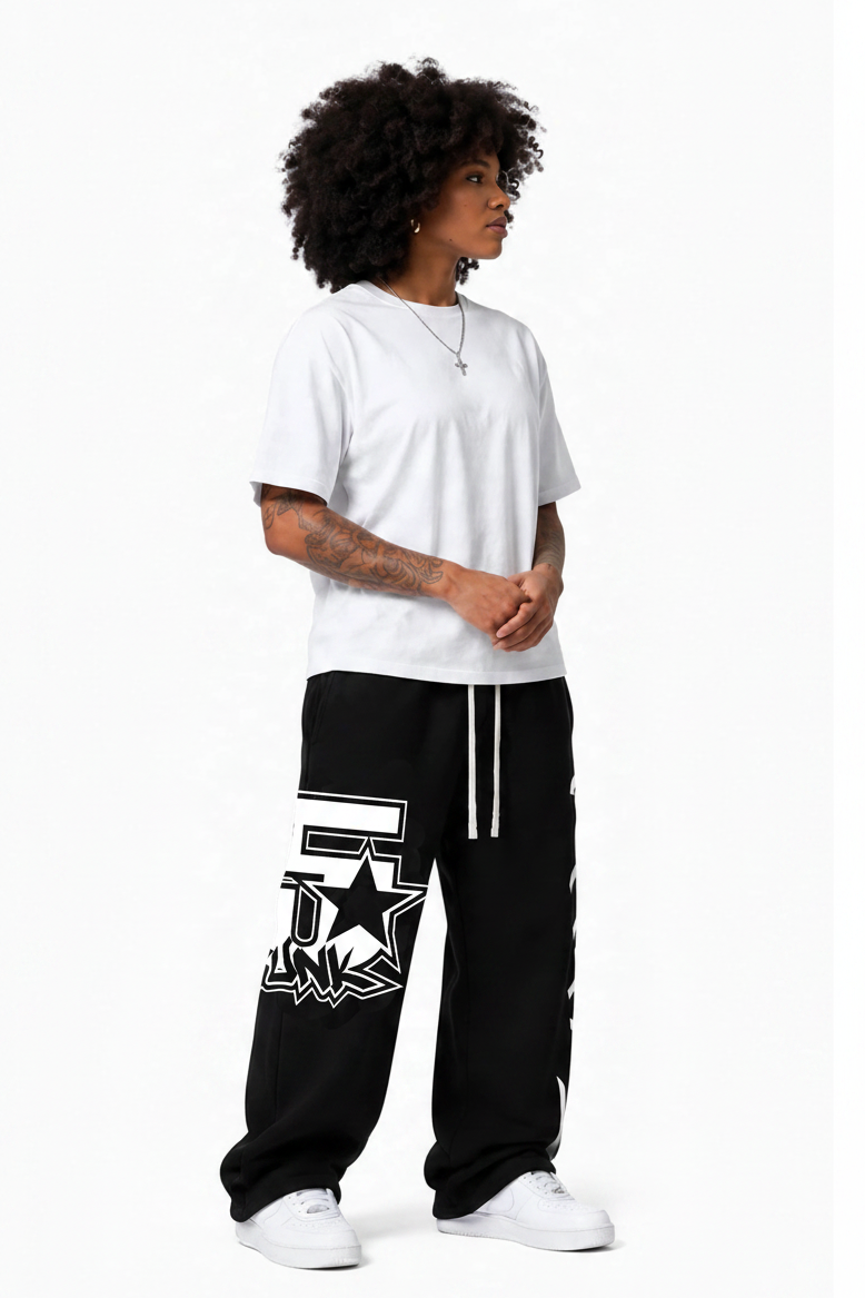Men's Wide Leg Streetwear Sweatpants – Baggy Drawstring Activewear | 5 Star Funk