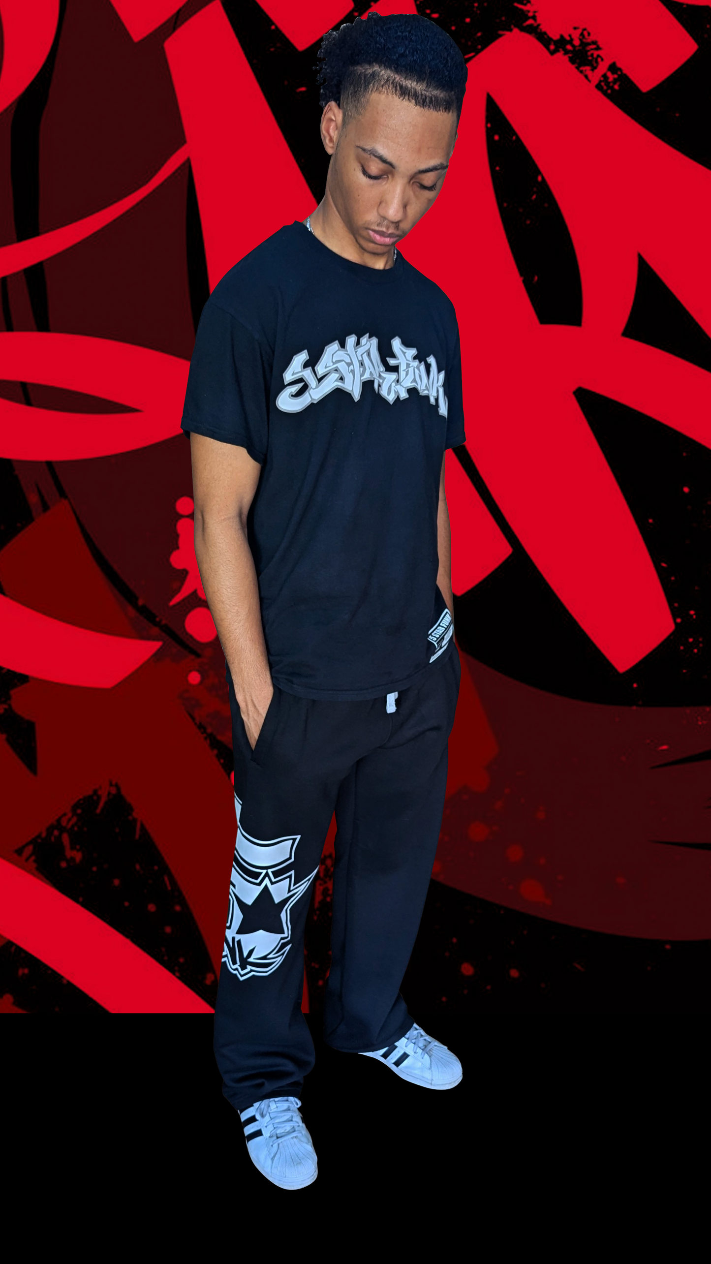 5 Star Funk wide legged, activewear, drawstring, baggy, graphic apparel, streetwear sweatpants