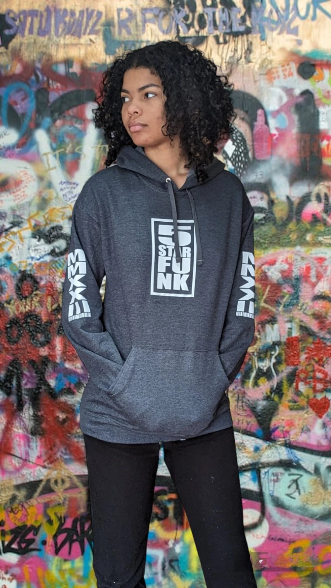 5 Star Funk Phase 2 Techwear Logo Hoodie, unisex, graphic apparel, pullover, streetwear