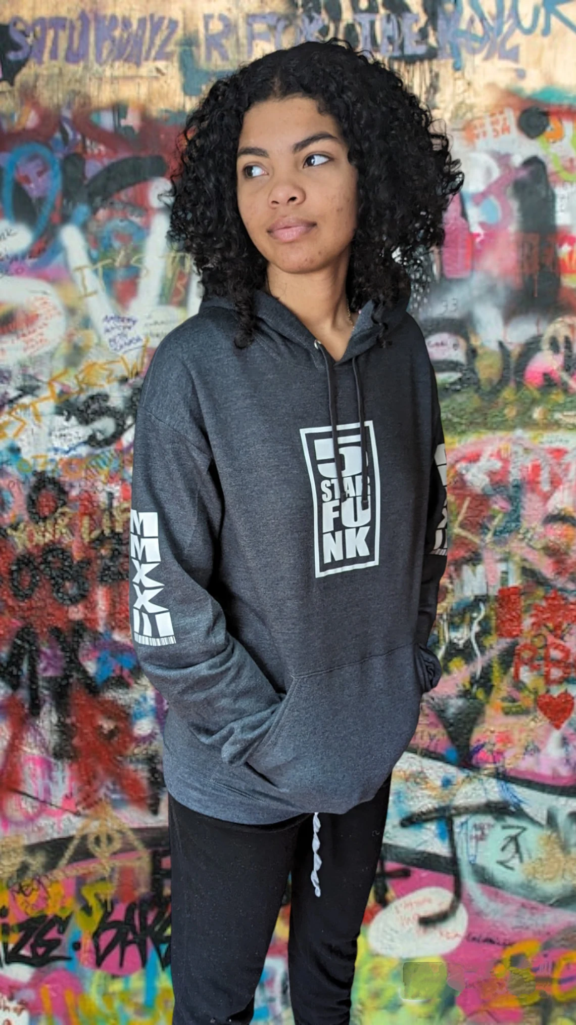 5 Star Funk Phase 2 Techwear Logo Hoodie, unisex, graphic apparel, pullover, streetwear