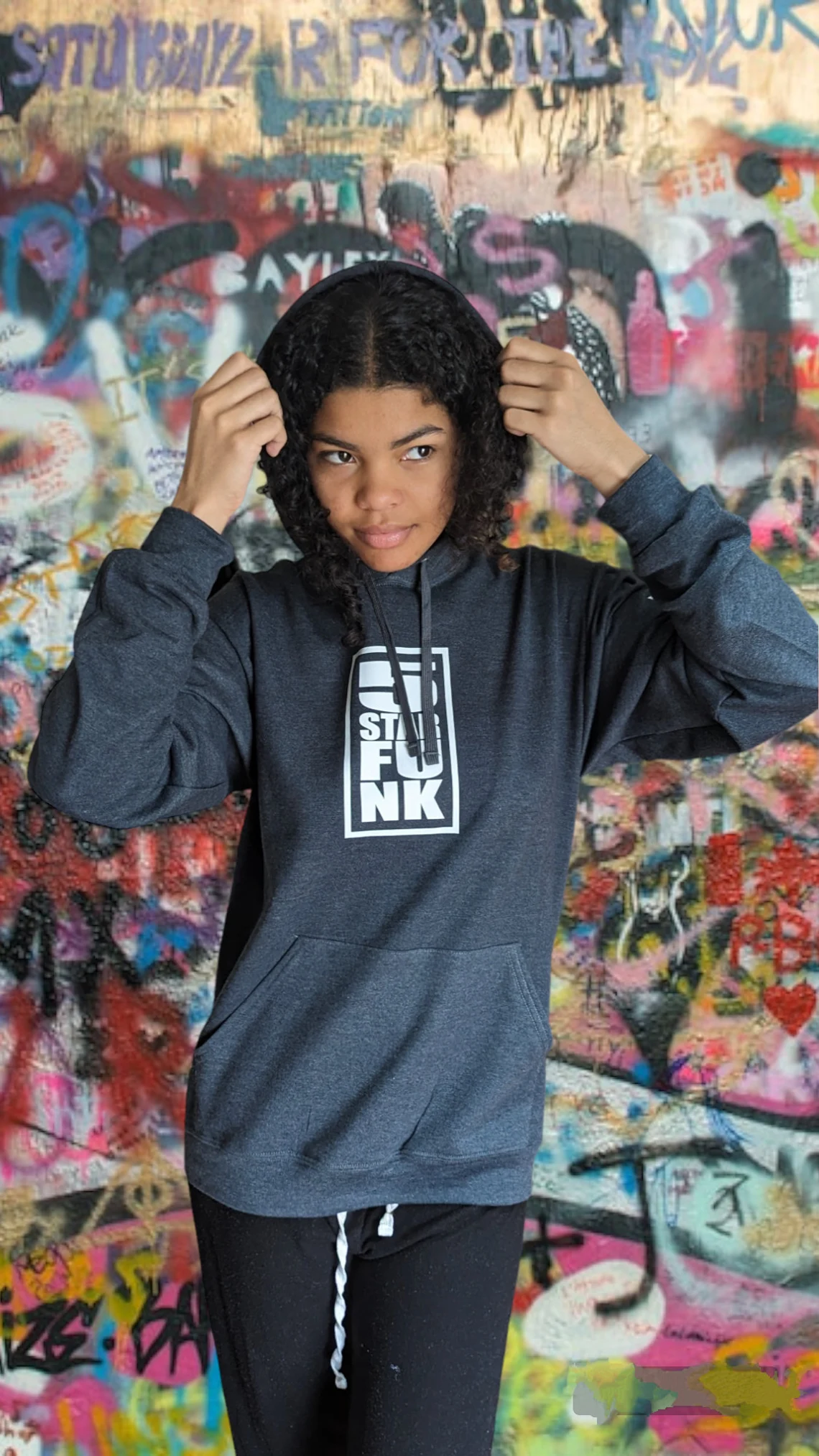 5 Star Funk Phase 2 Techwear Logo Hoodie, unisex, graphic apparel, pullover, streetwear