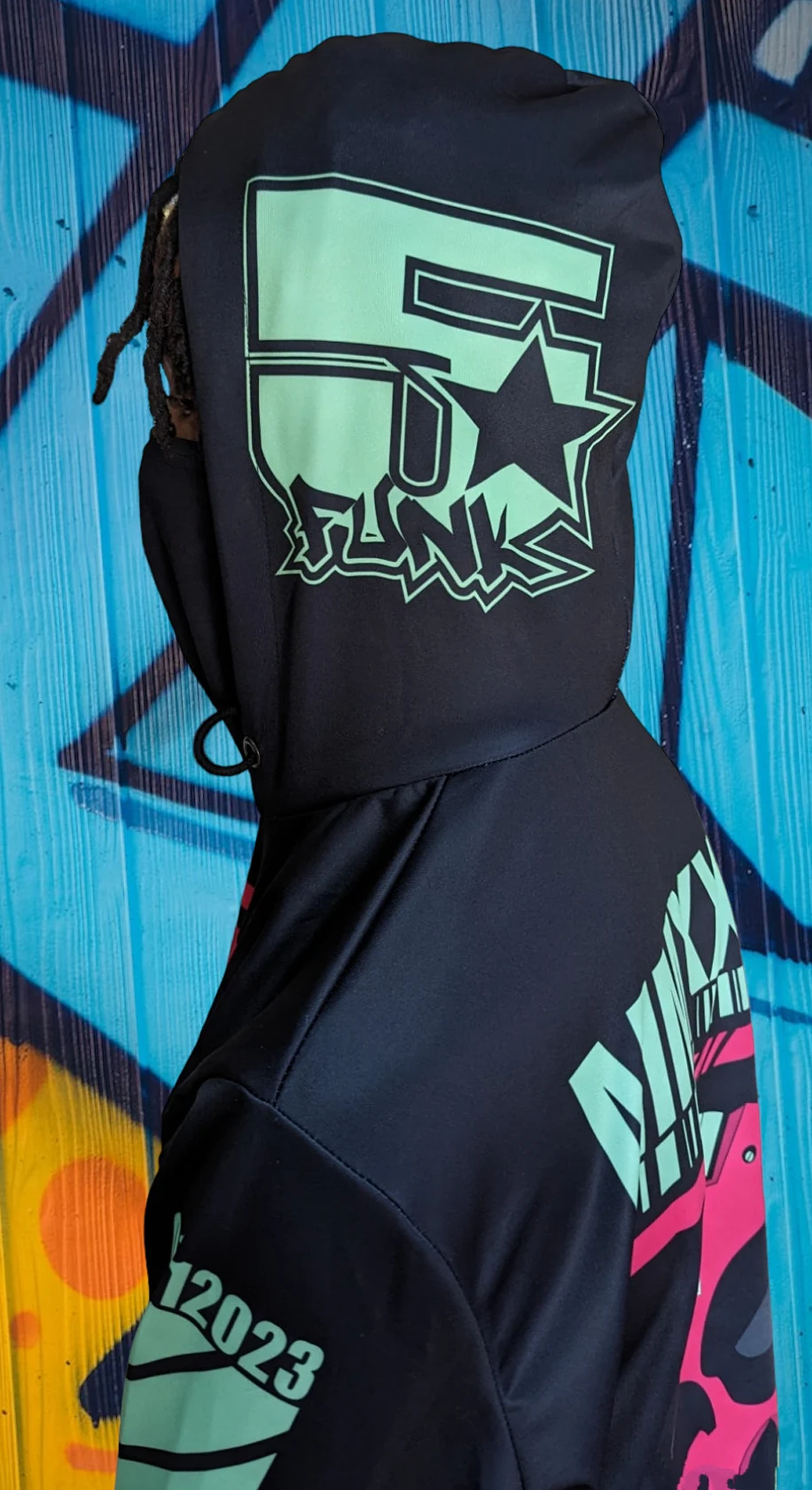 5 Star Funk Phase 1 Techwear Hoodie With Mask, unisex, graphic apparel, pullover