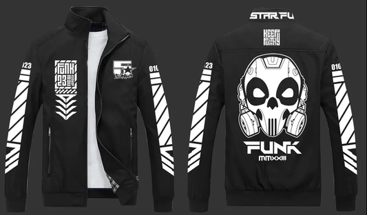 5 Star Funk Phase 3 Techwear, unisex, graphic apparel, streetwear, Windbreaker Flight Jacket, Fall, Active, Outwear, Casual